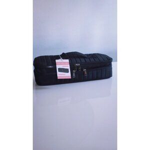 16” Heat Resistant Hair Tools Bag Black Dual Zipper Travel Case.